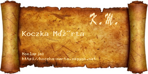 Koczka Márta névjegykártya