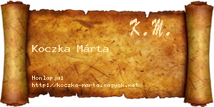 Koczka Márta névjegykártya