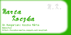 marta koczka business card